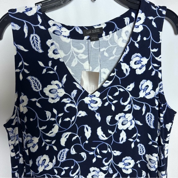 J. Jill Wearever Collection Maxi Navy Floral Sleeveless Maxi Dress NWT sz S - Picture 2 of 11